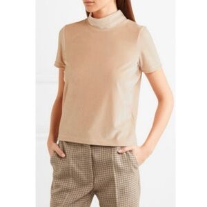 Madewell | Stretchy Velvet Mockneck Tee Blush Champagne | XXS